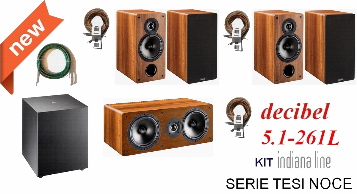 Indiana Line TESI Decibel kit 5.1-261 noce e cavi Home Cinema Indiana Line TESI Decibel kit 5.1-261 noce e cavi Home Cinema