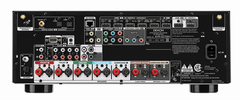 DENON AVR-X2800H DAB+ Home Theatre 7.2 o 5.2.2 Phono in