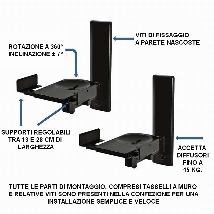 DECIBEL supporti a parete per diffusori ULTRAGRIP PRO BT77 - Clicca l'immagine per chiudere