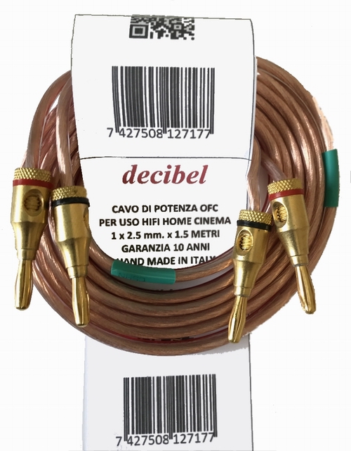 Decibel cavo singolo OFC 2 x 2.5 mm. per canale centrale - Clicca l'immagine per chiudere