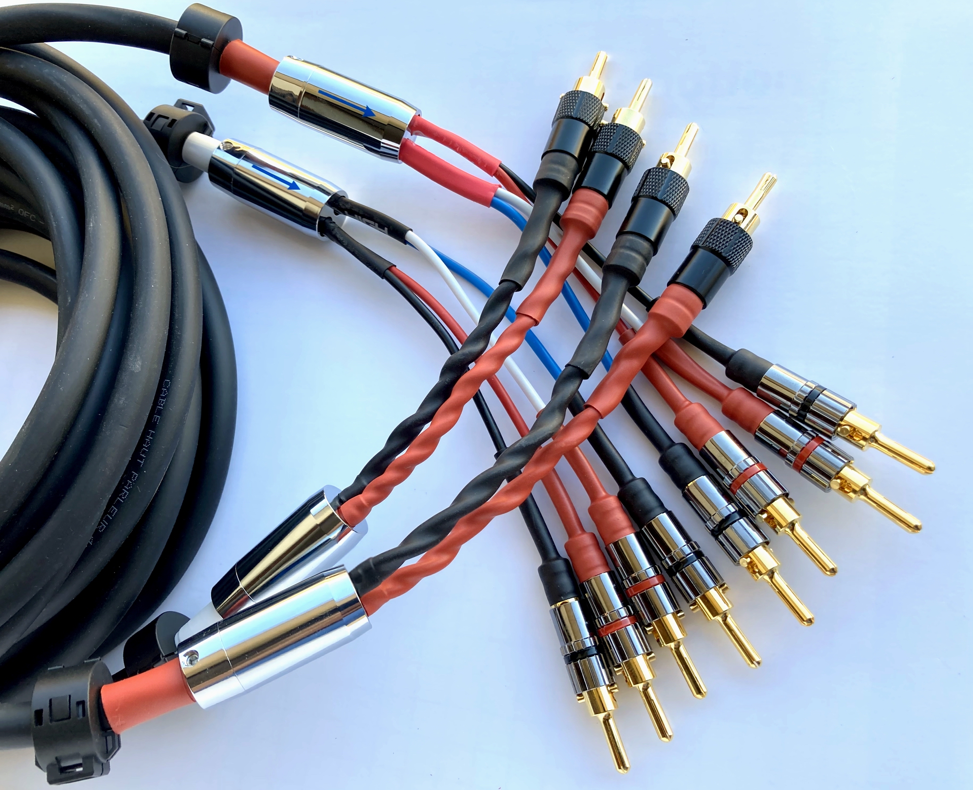 Coppia cavi diffusori Bi-Wiring 4x2,5 mmq. banane a espansione