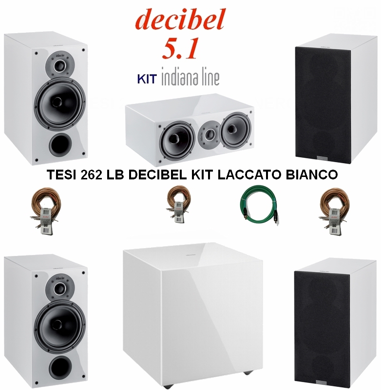 Indiana Line TESI Decibel kit 5.1-262 LB laccato bianco cavi H.T Indiana Line TESI Decibel kit 5.1-262 LB laccato bianco cavi H.T