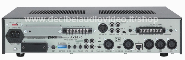 Mixer amplificatore 120W RMS 3 zone serie AX - Clicca l'immagine per chiudere