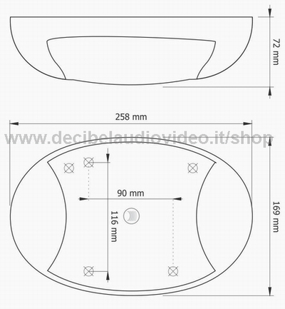 PASO C36/6-EN Diffusore da parete e da soffitto bianco 6 W