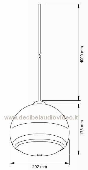 PASO C59-T Diffusore sferico pendente 15 W fissaggio a soffitto