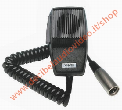 Microfono dinamico tasto PTT cavo spiralato 1,5 m XLR