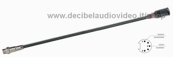 PASO MC30-GN microfono a stelo flessibile ghiera luminosa c.DIN