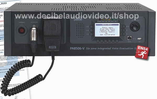 PASO PA8506-V Sistema EVAC vocale integrato norma EN54-16:2008