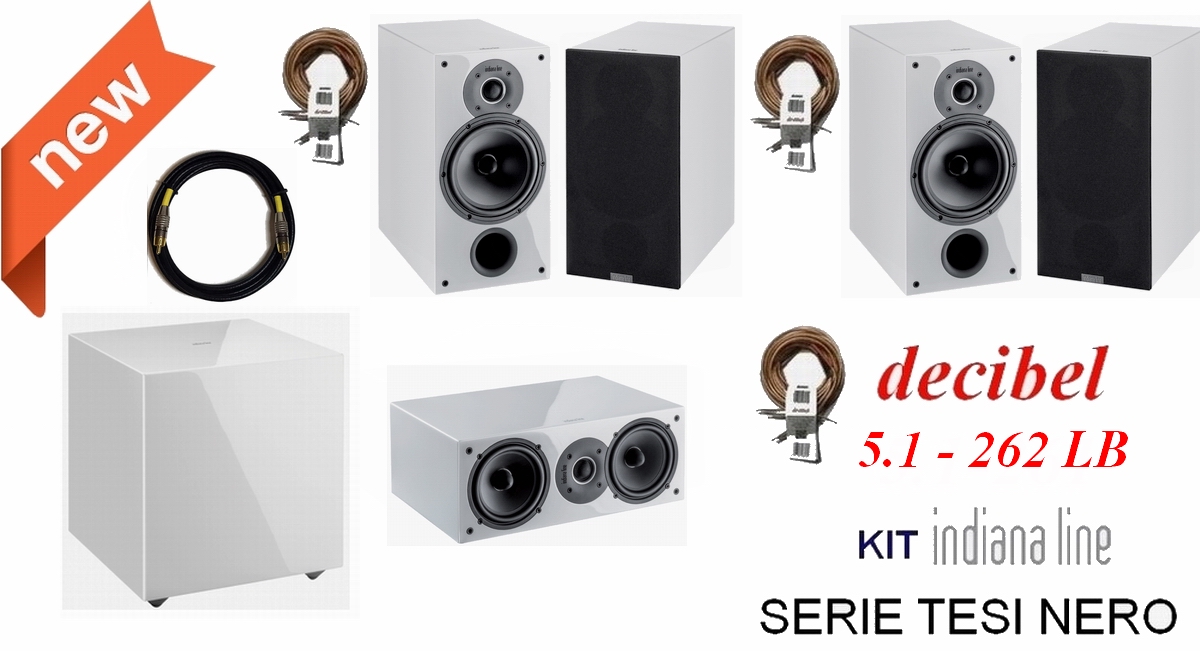 Indiana Line TESI Decibel kit 5.1-262 LB laccato bianco cavi H.T Indiana Line TESI Decibel kit 5.1-262 LB laccato bianco cavi H.T